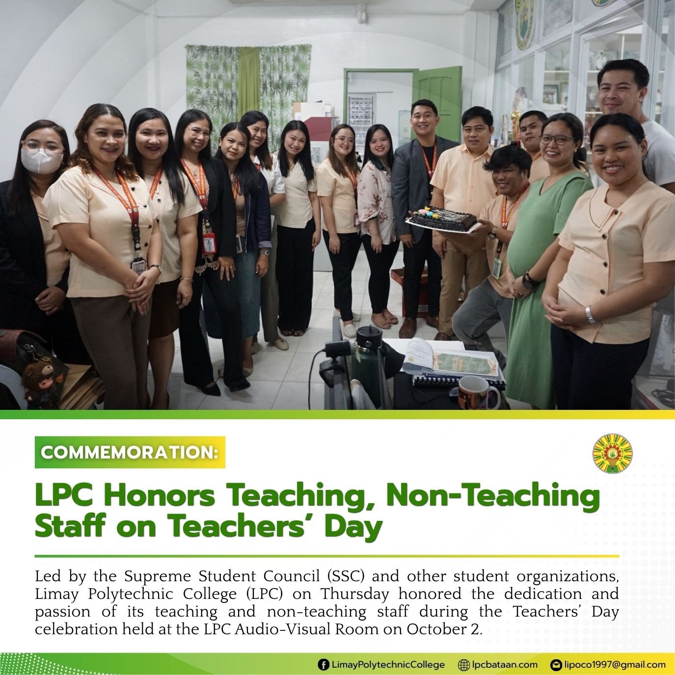 𝗖𝗢𝗠𝗠𝗘𝗠𝗢𝗥𝗔𝗧𝗜𝗢𝗡 | LPC Honors Teaching, Non-Teaching Staff on Teachers’ Day