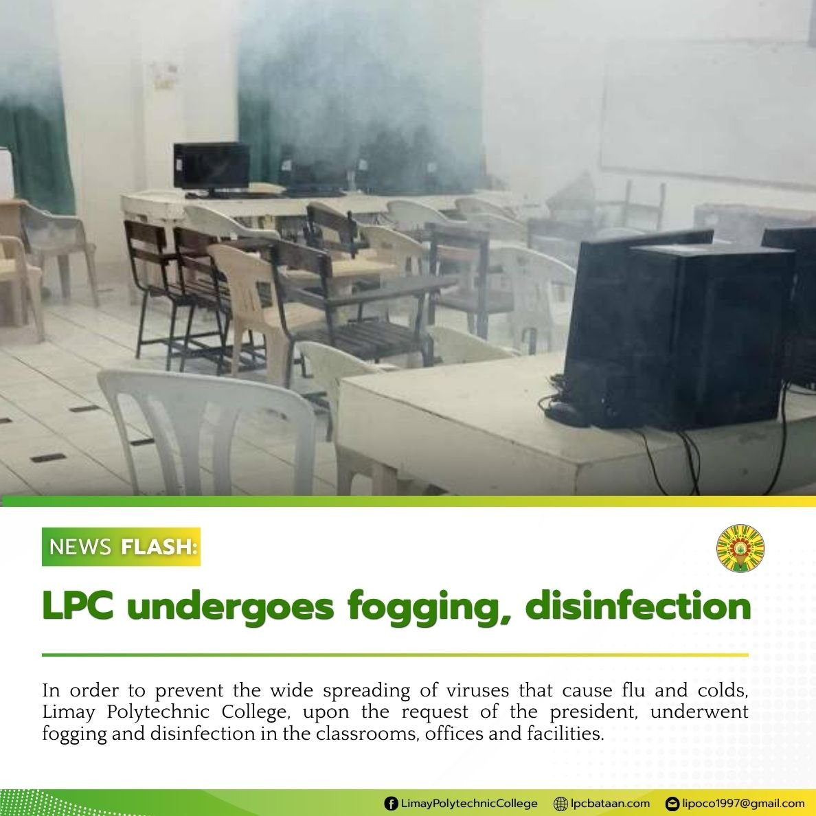 𝗡𝗘𝗪𝗦 𝗙𝗟𝗔𝗦𝗛 | LPC undergoes fogging, disinfection