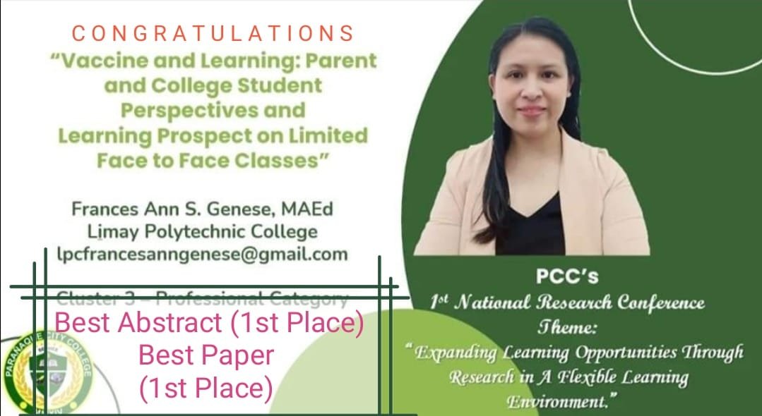 Ms. Frances S. Genese, Head of Research and Extension, bagged two major awards