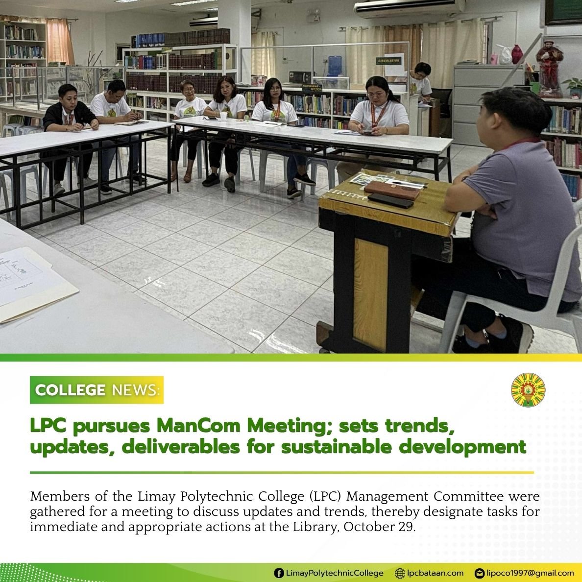 𝗖𝗢𝗟𝗟𝗘𝗚𝗘 𝗡𝗘𝗪𝗦 | LPC pursues ManCom Meeting; sets trends, updates, deliverables for sustainable development