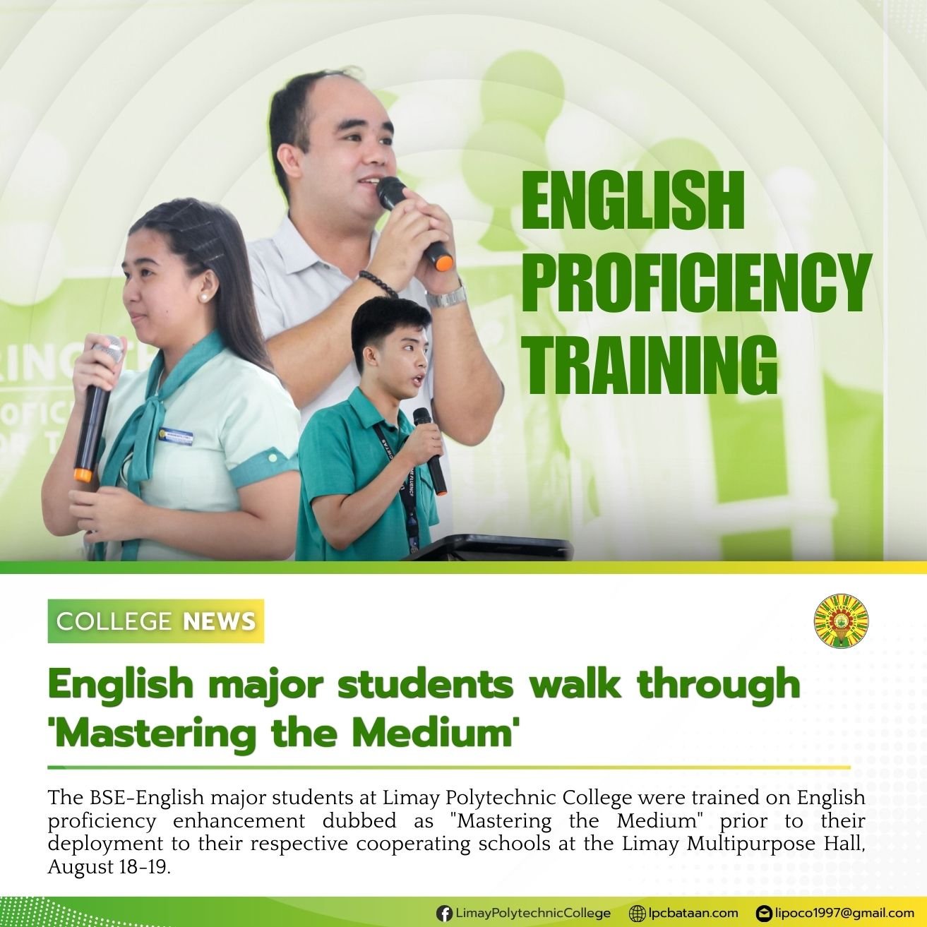 𝗖𝗢𝗟𝗟𝗘𝗚𝗘 𝗡𝗘𝗪𝗦 | English major studes walk through 'Mastering the Medium'