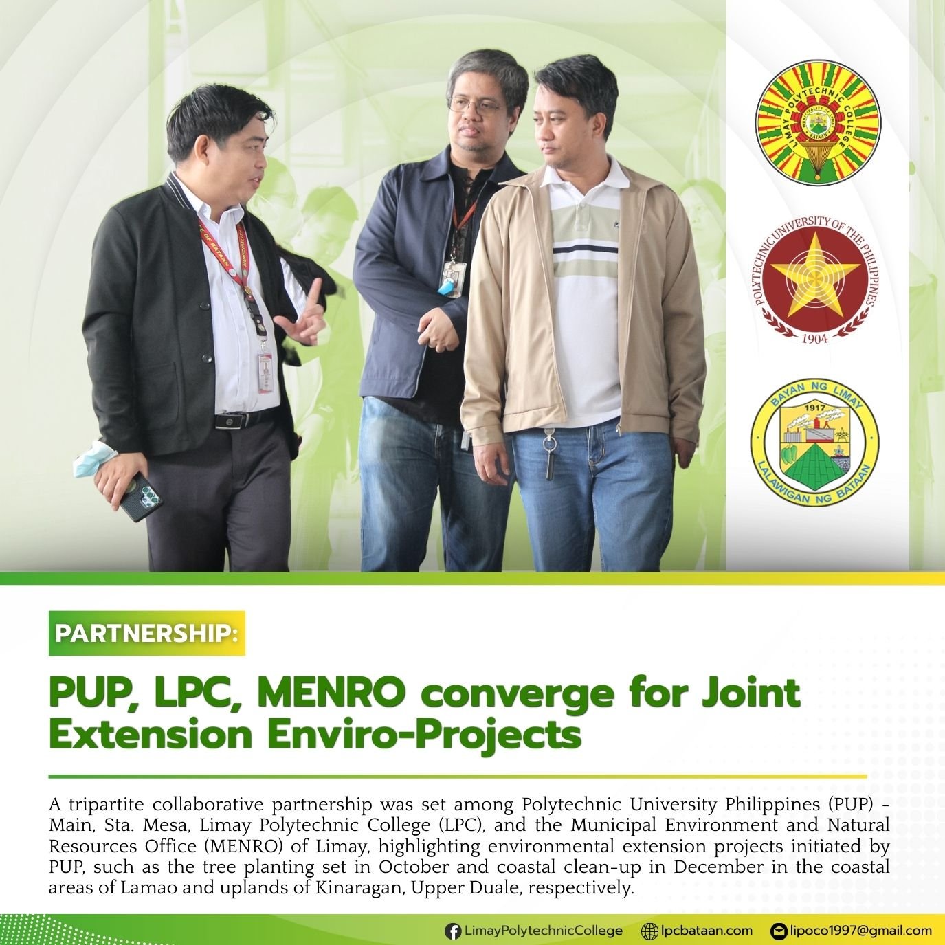 𝗣𝗔𝗥𝗧𝗡𝗘𝗥𝗦𝗛𝗜𝗣 | PUP, LPC, MENRO converge for Joint Extension Enviro-Projects