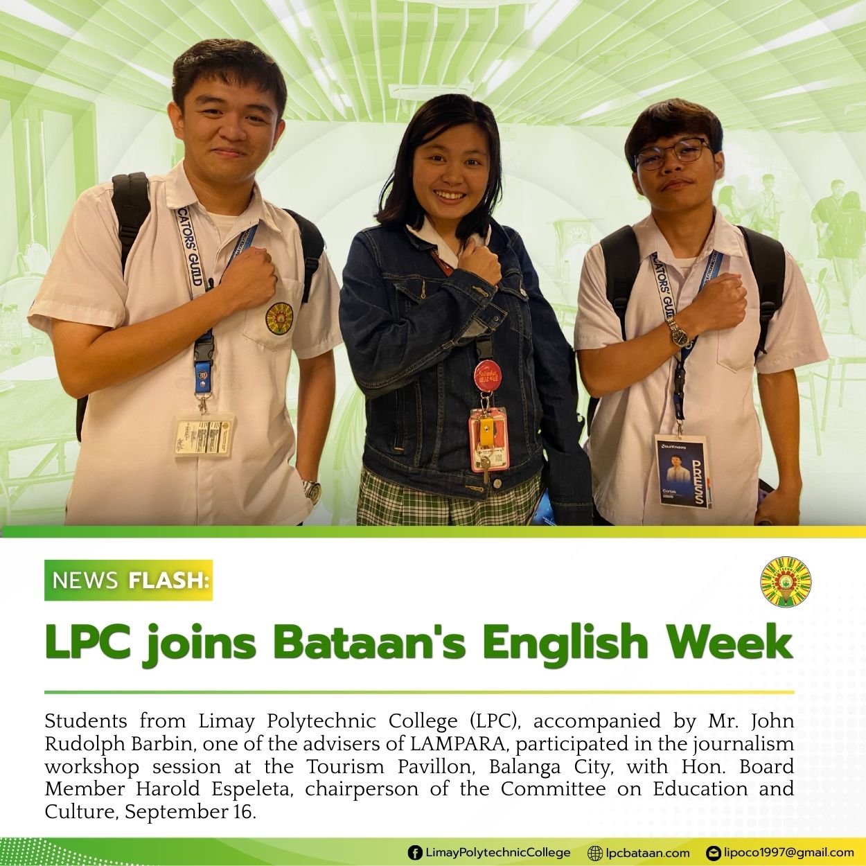 𝗡𝗘𝗪𝗦 𝗙𝗟𝗔𝗦𝗛 | LPC joins Bataan's English Week