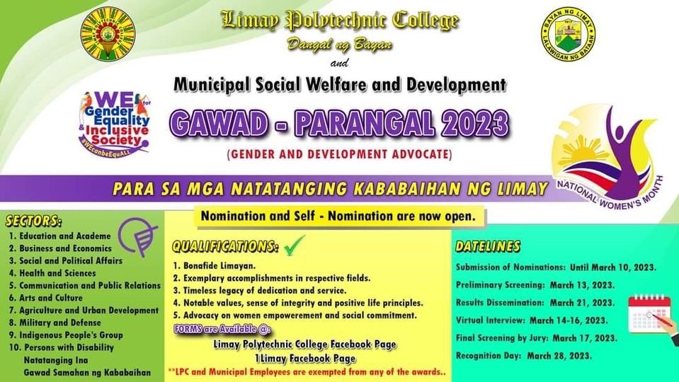 LPC launches GAWAD-Parangal para sa Natatanging Kababaihan ng Limay with MSWD