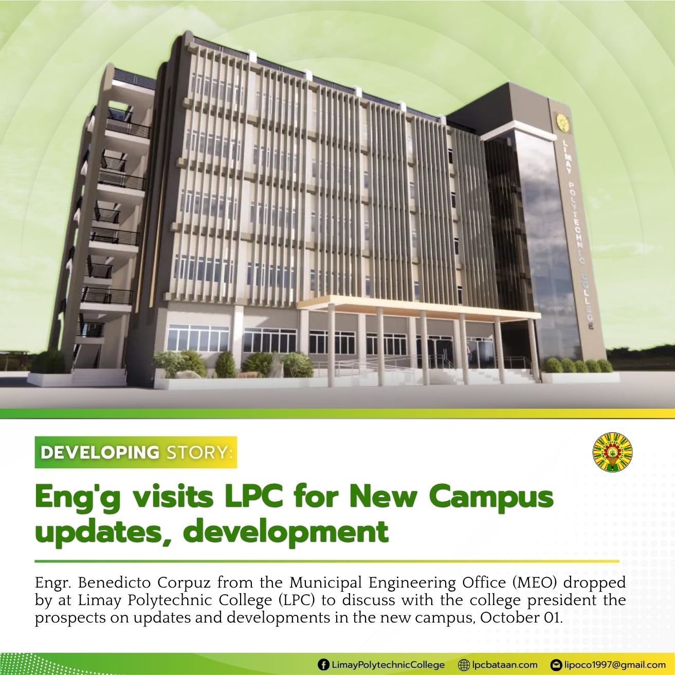 𝗗𝗘𝗩𝗘𝗟𝗢𝗣𝗜𝗡𝗚 𝗦𝗧𝗢𝗥𝗬 | Eng'g visits LPC for New Campus updates, development