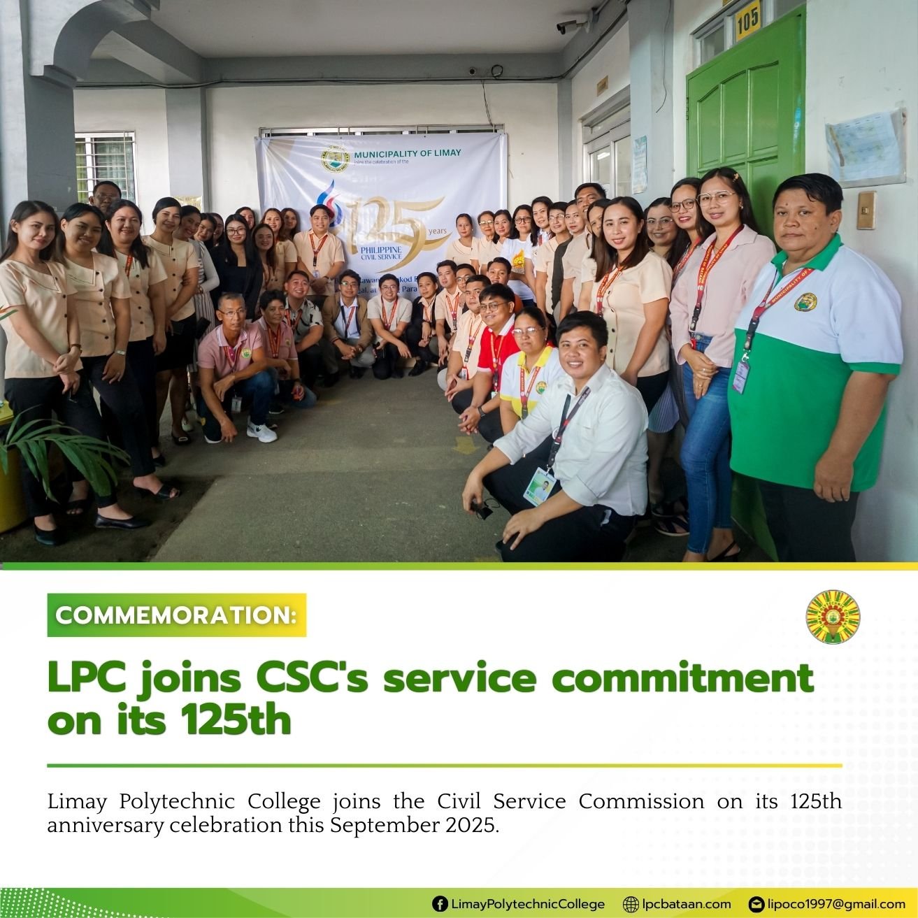 𝗖𝗢𝗠𝗠𝗘𝗠𝗢𝗥𝗔𝗧𝗜𝗢𝗡 | LPC joins CSC's service commitment on its125th
