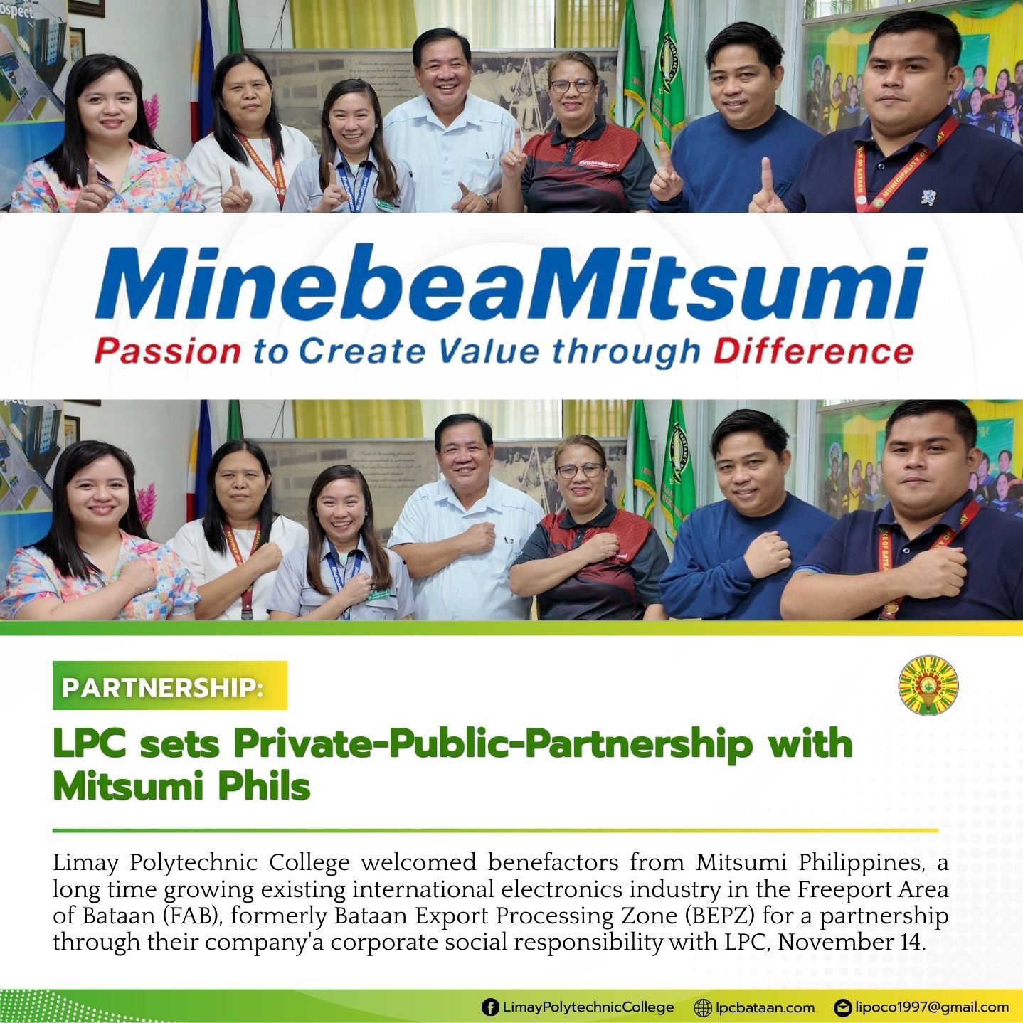 𝗣𝗔𝗥𝗧𝗡𝗘𝗥𝗦𝗛𝗜𝗣 | LPC sets Private-Public-Partnership with Mitsumi Ph