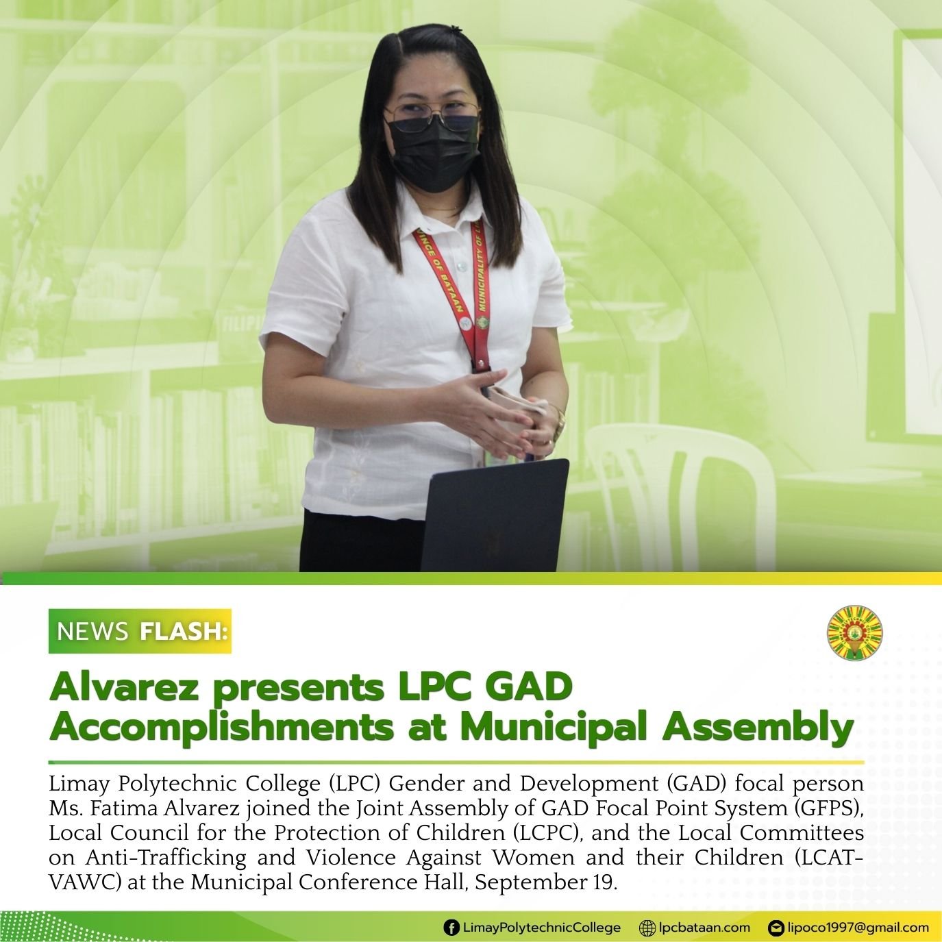 𝗡𝗘𝗪𝗦 𝗙𝗟𝗔𝗦𝗛 | Alvarez presents LPC GAD Accomplishments at Municipal Assembly